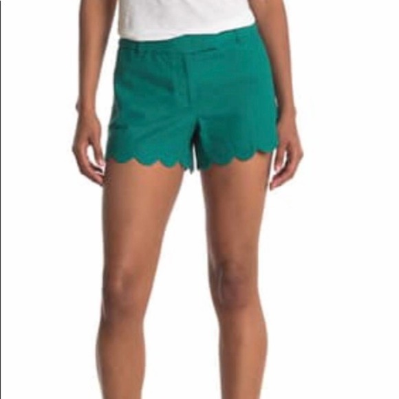 J. Crew Pants - J Crew NWT Green Scalloped Linen Blend Shorts